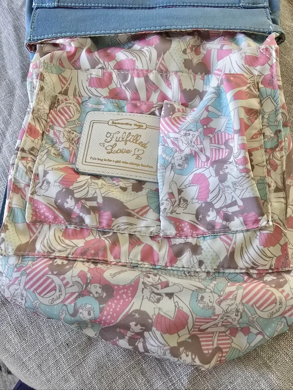 Sailor Moon Samantha Vega Blue Backpack Bag Moonstick Denim